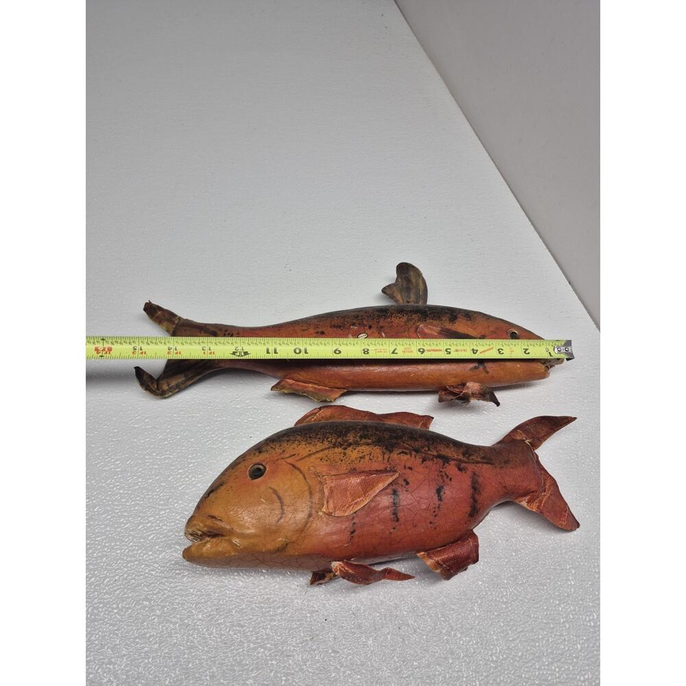vintage paper mache Red Snapper fish sculptures Made In Thailand - Picture 6 of 7